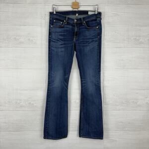 rag & bone Stiletto Boot Cut Jeans Women 31 Low Rise Bishop Blue Medium Wash Y2K